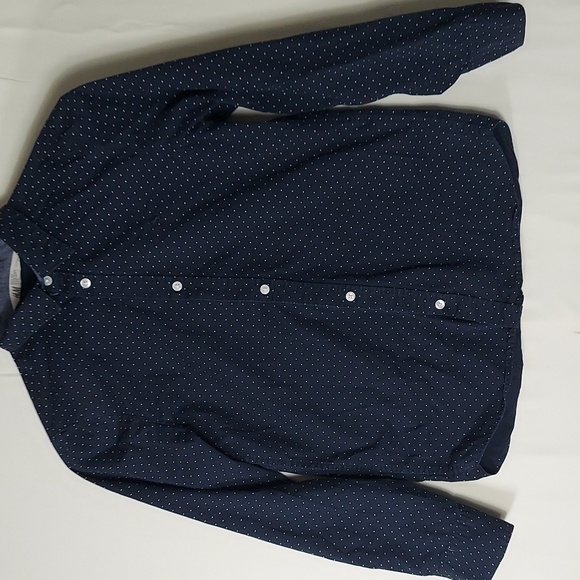 H&M polka-dot boy's button-down long Sleeves Shirt Size 12 - Picture 1 of 4